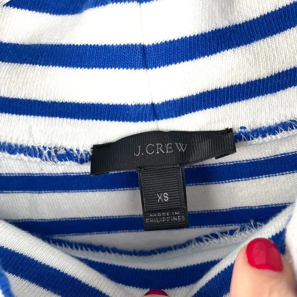 J. Crew Mock Neck Stripped Pullover Sz XS